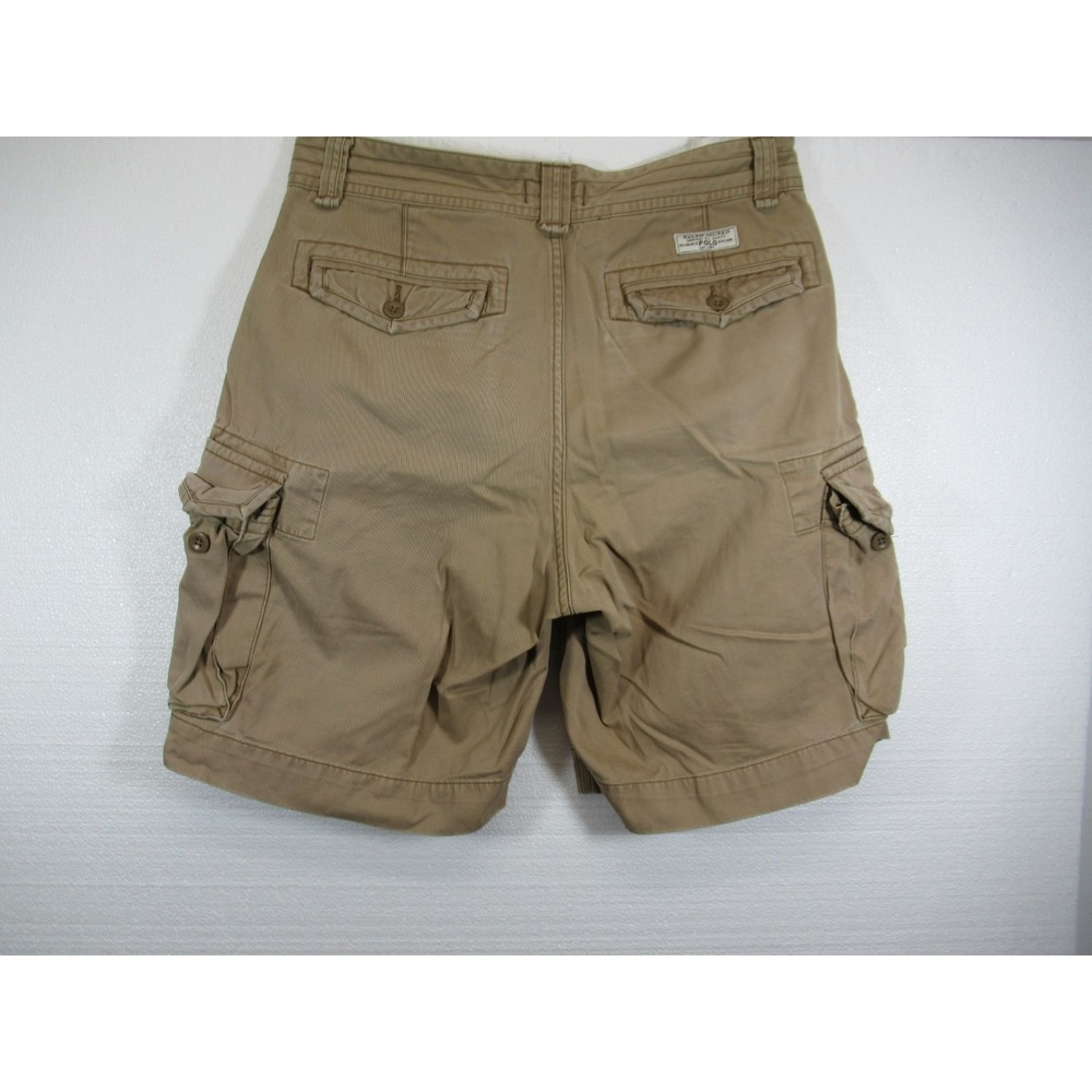 Polo Ralph Lauren Chino Cargo Shorts Men 33 Beige 10" Inseam
